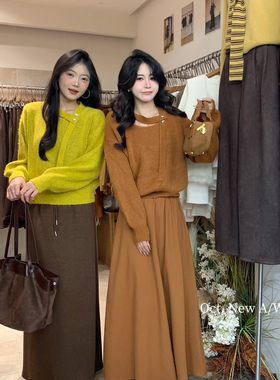 OCT/U.NI-冬上新调节飘带领口保暖毛衣409