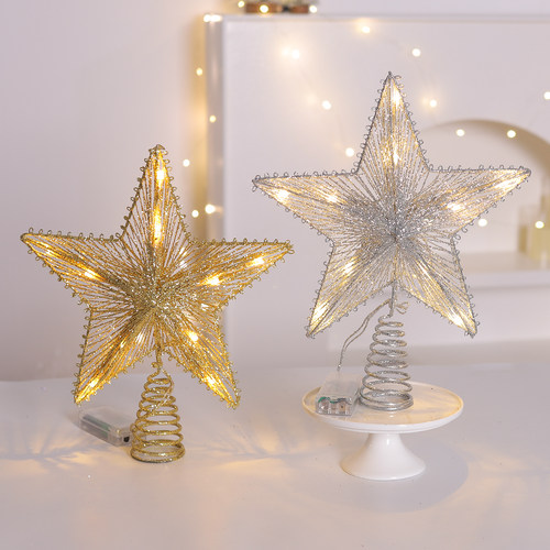 森韵圣诞树顶星led发光五角星星
