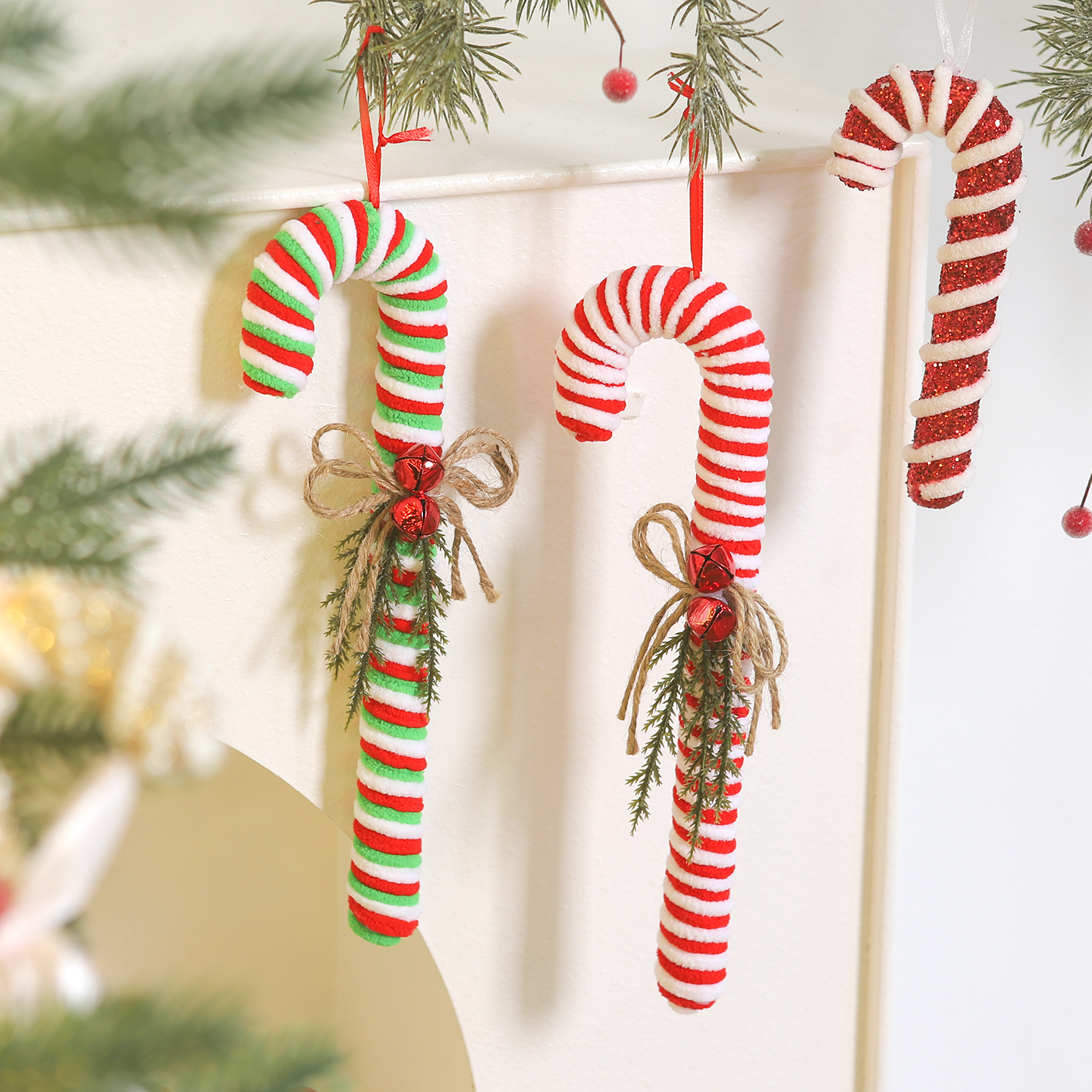 圣诞装饰品圣诞拐杖红白手杖挂饰