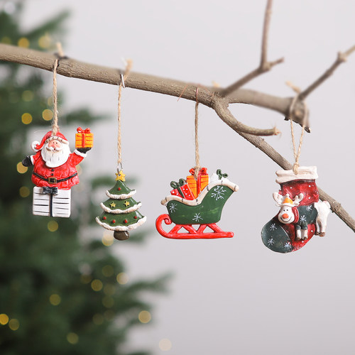 复古树脂创意挂件圣诞树装饰品