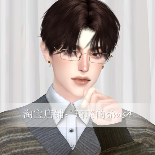 琦琦原创 模拟人生4人物mod|男389| 含8套服装发型sims4捏脸游戏