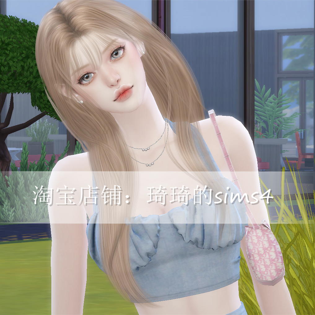 琦琦原创 模拟人生4人物mod|女154|含8套|服装发型sims4捏脸游戏