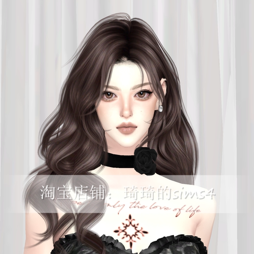 琦琦原创 模拟人生4人物mod|女361|含8套服装发型sims4捏脸游戏