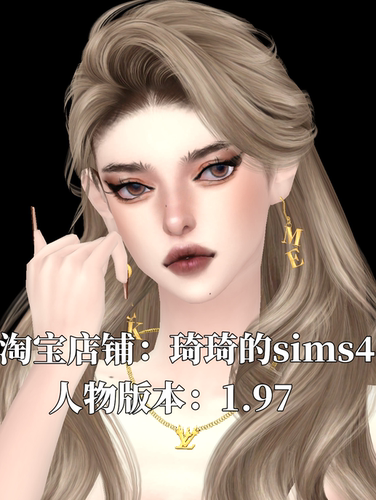 琦琦原创 模拟人生4人物mod|女275|含8套服装发型sims4捏脸游戏
