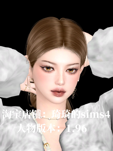 琦琦原创 模拟人生4人物mod|女261|含8套服装发型sims4捏脸游戏