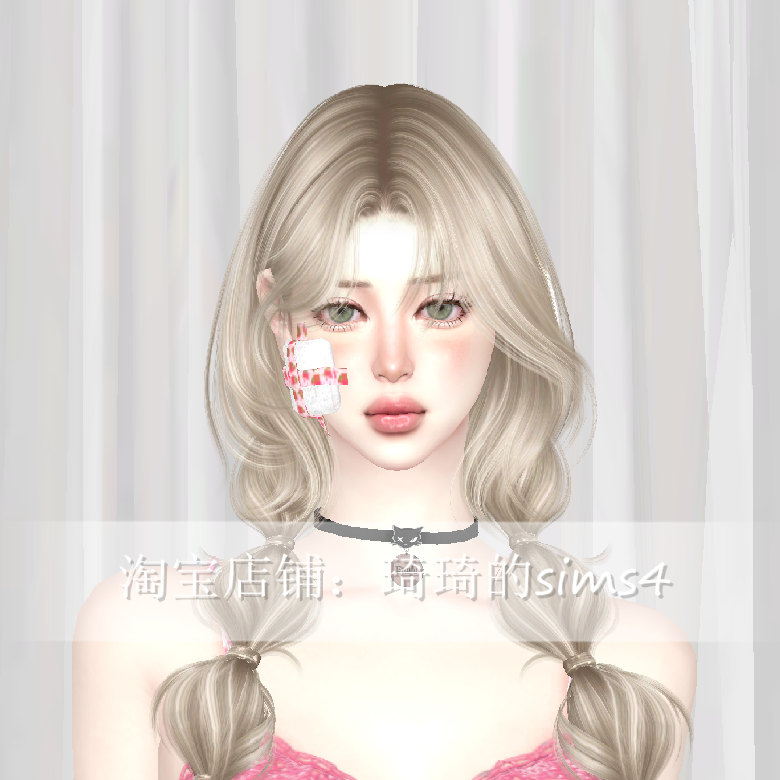 琦琦原创 模拟人生4人物mod|女366|含8套服装发型sims4捏脸游戏