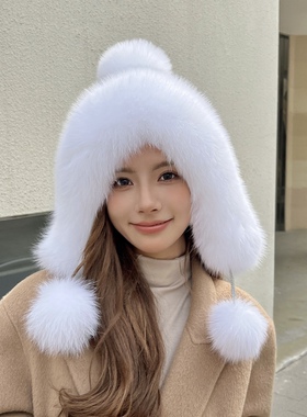 帽室外简约女冬季真毛