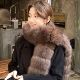 韩版 真狐狸毛围巾女秋冬季 气质保暖加厚百搭皮草围脖毛领高级感