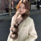 新款 狐狸毛毛球围巾女秋冬季 高级感气质双面毛毛保暖护颈皮草围脖