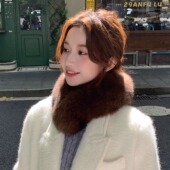 真狐狸毛围巾女2025秋冬季 整皮毛领子加厚保暖防寒毛毛围脖百搭