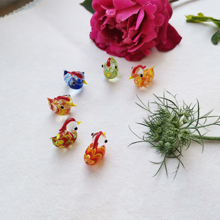 小摆件迷你鸳鸯玻璃手工艺品