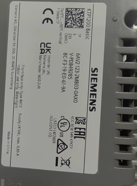议价西门子KTP1200 Basic触摸屏型号6AV2 123