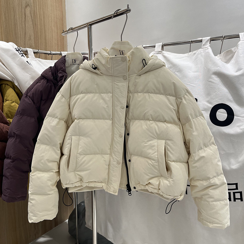东大门短款连帽羽绒服女