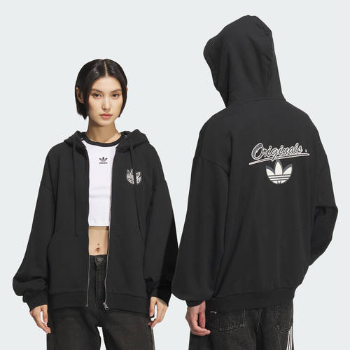 Adidas/阿迪达斯正品三叶草男女运动连帽时尚日常休闲外套KG8510