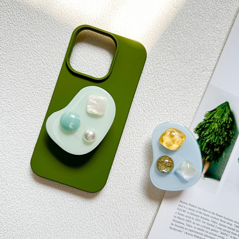 手机气囊支架珍珠宝石ins风小清新异形可伸缩背贴轻奢女款支撑架