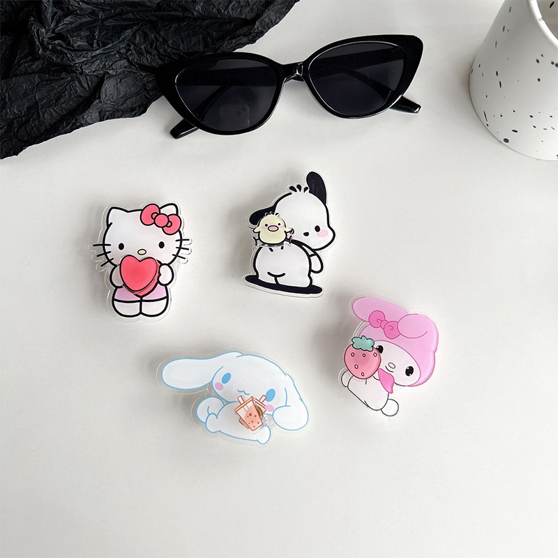 小众卡通可爱凯蒂猫气囊支架旋转kt猫3m桌面伸缩支撑女款新款背贴