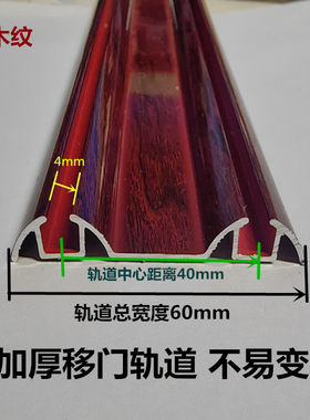 铝合金衣柜移门双轨道/推拉门导轨/免开槽加厚上下滑轨/柜子跑道