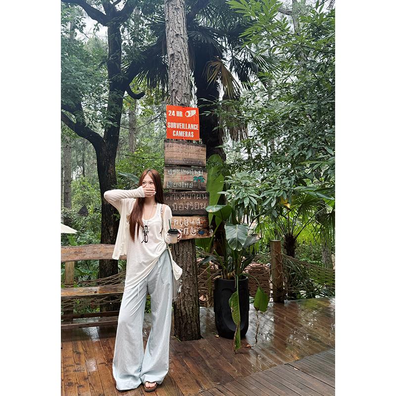 大G.Especial【垂垂裤】夏日休闲凉感户外蓝色休闲裤K425K08536