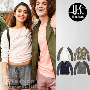新款美国正品HCO Hollister女士毛圈绒圆领卫衣运动衫 国内现货