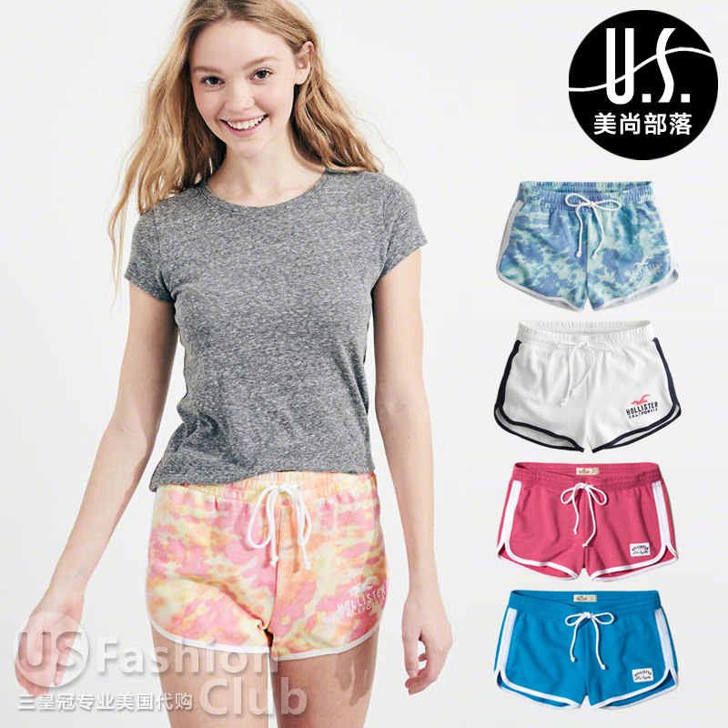 小红薯同款Hollister现货美国正品HCO女性感热裤瑜伽运动健身短裤