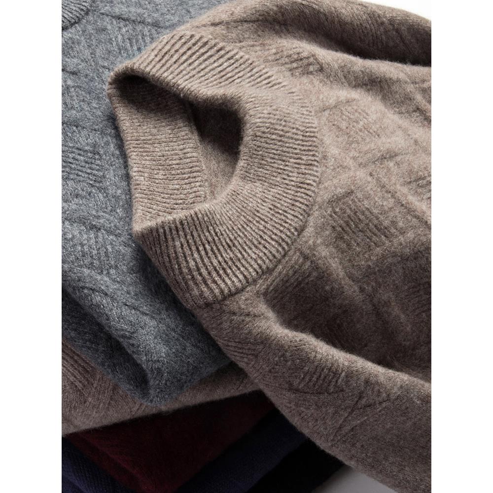 羊绒衫男100纯羊绒冬季加厚2025新款高端品牌毛衣保暖打底羊毛衫