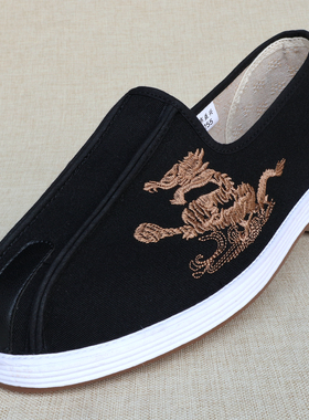 老北京布鞋男透气防臭柔软千层底复古刺绣中国风休闲鞋子汉服洒鞋