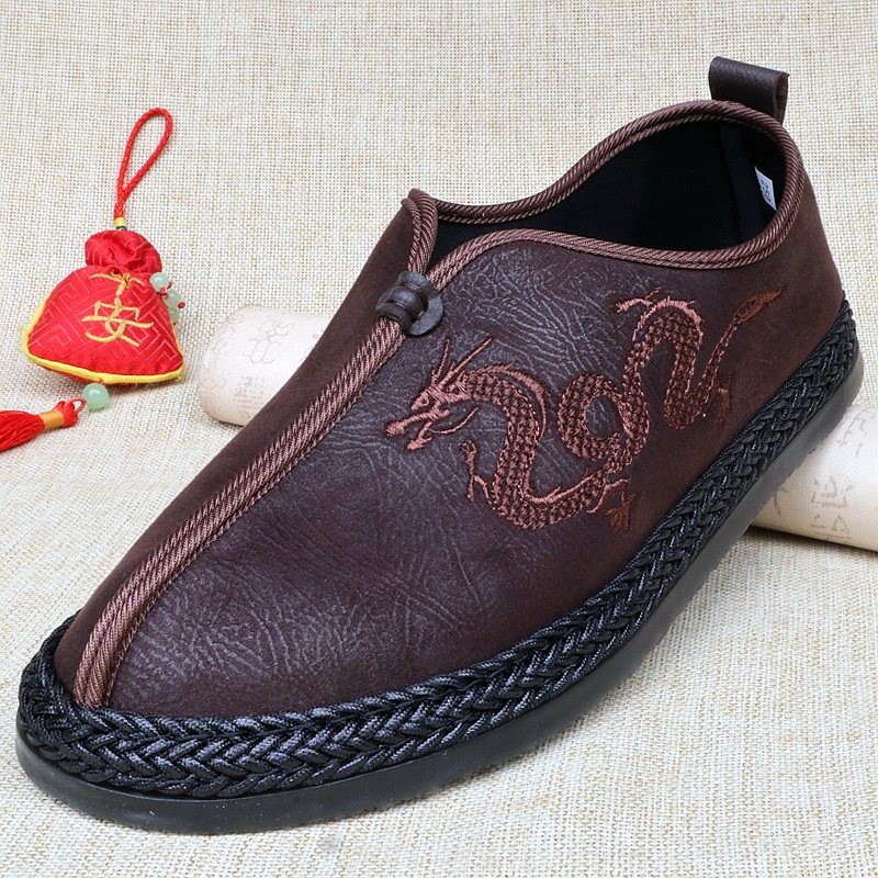 老北京布鞋男春秋季牛筋底休闲鞋中式汉服刺绣舒适柔软老年宽胖脚,流行男鞋,布鞋,淘宝优惠券,粉丝福利购,淘宝优惠卷