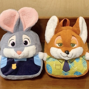 疯狂动物城尼克朱迪毛绒双肩包可爱狐狸兔子书包幼儿园儿童女背包