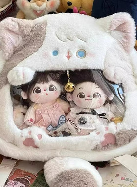 可爱萌猫猫痛包公仔背包三花猫斜挎包小狗玩偶双肩包女孩毛绒少女