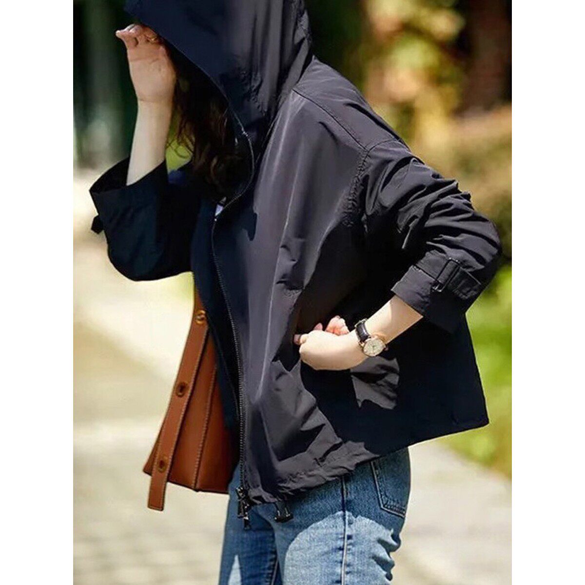 BURBBOLE/巴博利 新款高级感连帽冲锋衣夹克短外套棒球服短款风衣