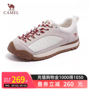 骆驼运动鞋女款2026早春新款德训鞋百搭厚底防滑徒步鞋女鞋阿甘鞋