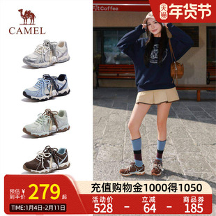 骆驼轻云德训鞋2026年春季新款老爹鞋休闲厚底增高板鞋运动鞋女鞋