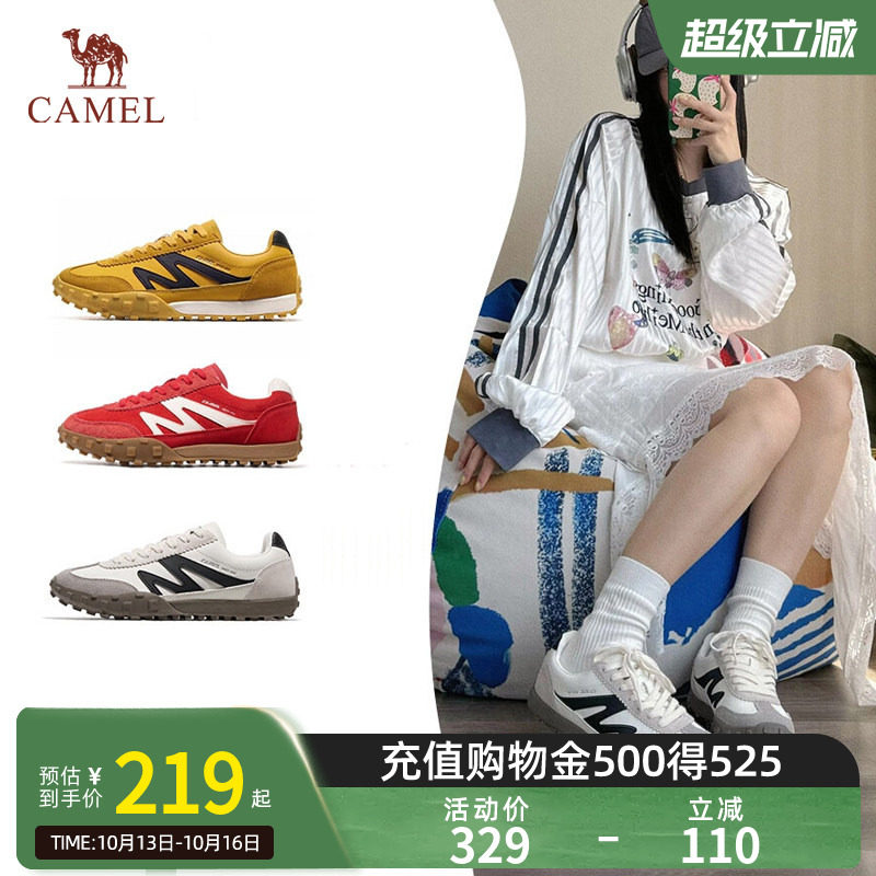 骆驼山海德训鞋女鞋子秋冬季T头情侣休闲运动鞋百搭复古男士板鞋