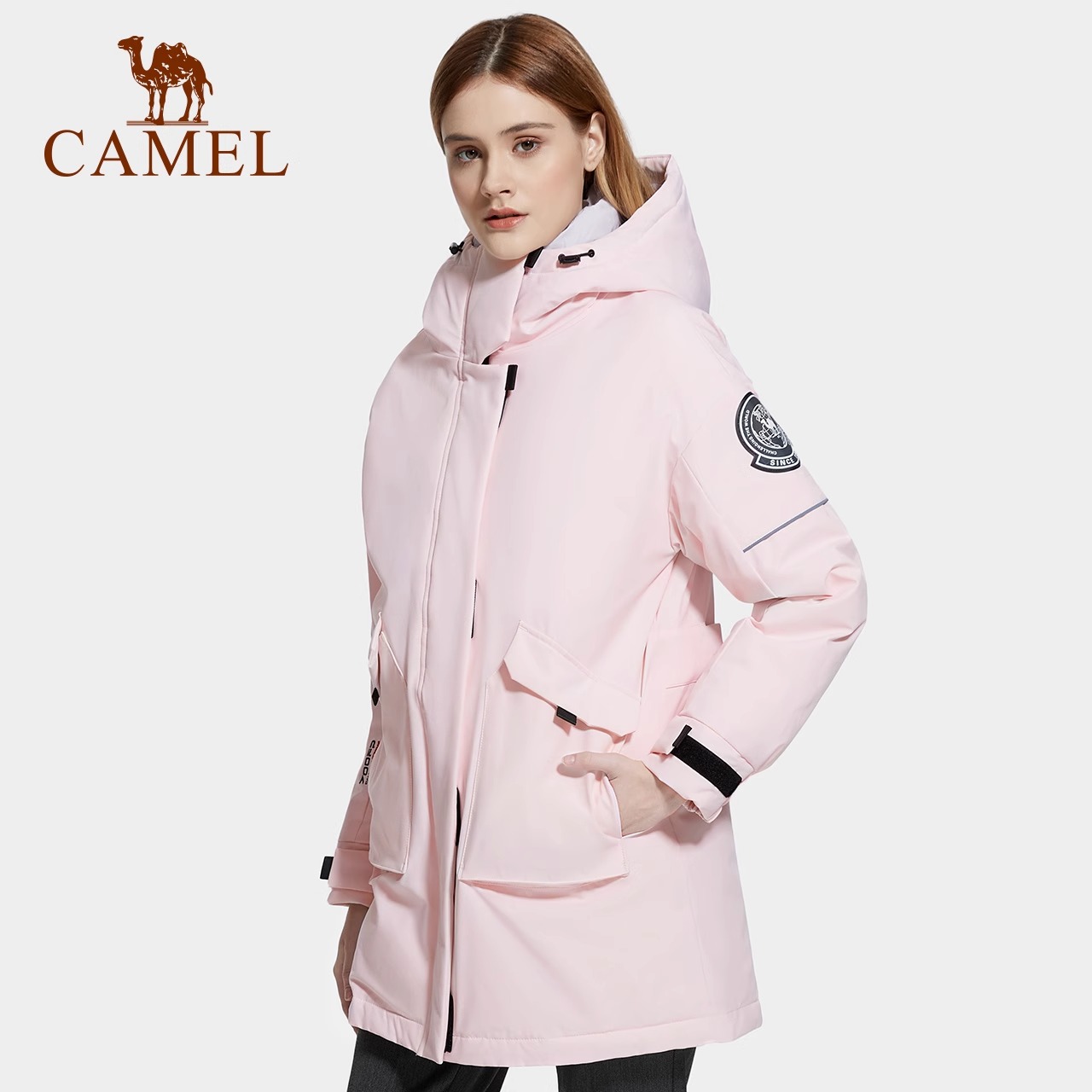 户外中长款羽绒服Camel保暖男