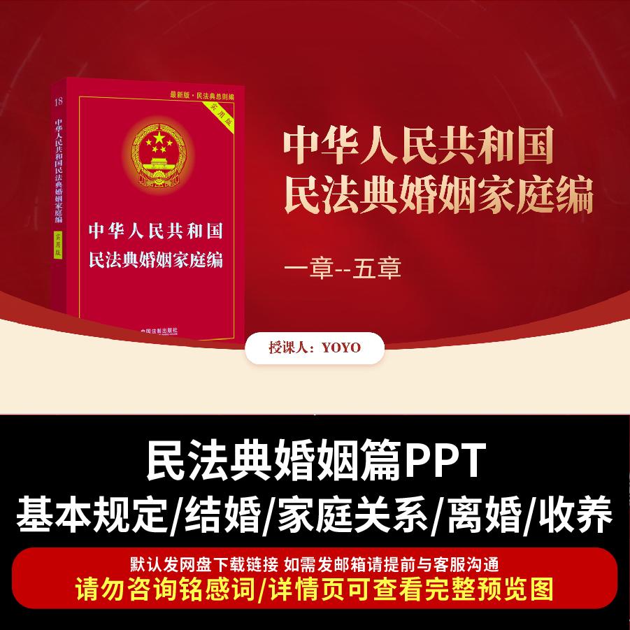 民法典婚姻家庭编重点解读PPT 收养法婚姻法律思维普法PPT模板