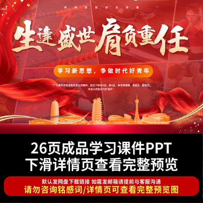 大学生思政团课生逢盛世肩负重任PPT课件 2026团课PPT