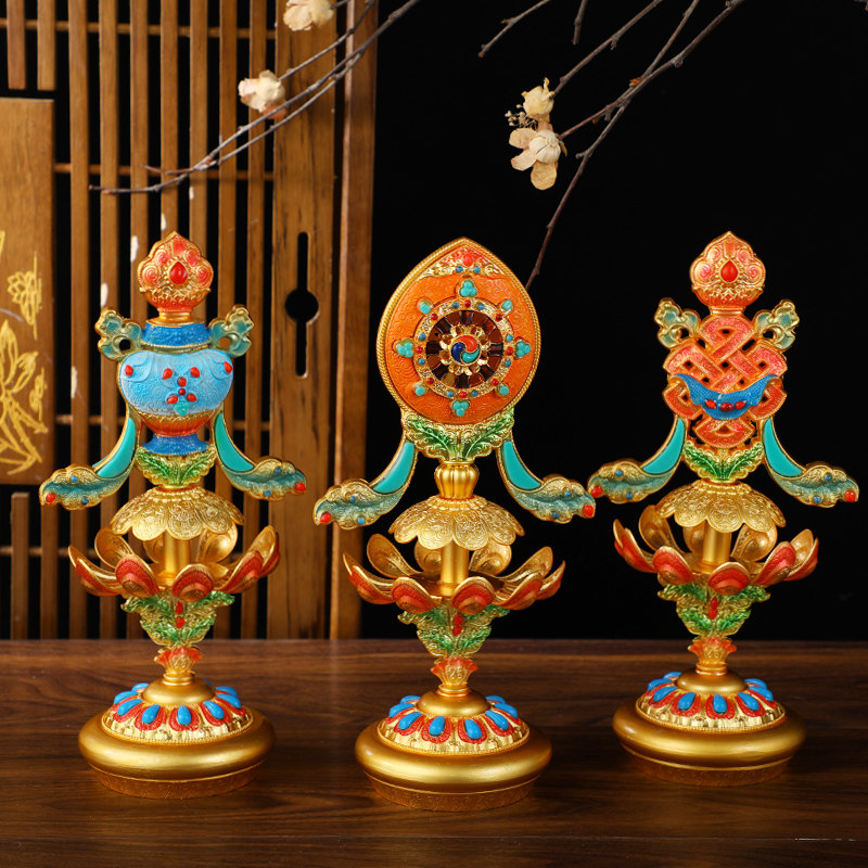 吉祥八宝彩绘八吉祥套装24cm