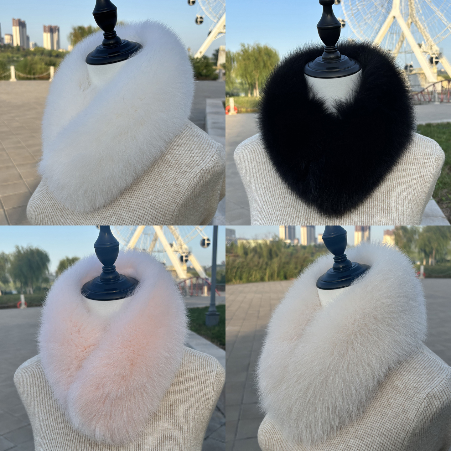 秋冬新款真狐狸毛围巾女百搭加厚保暖毛毛皮草围脖磁扣毛领子单卖