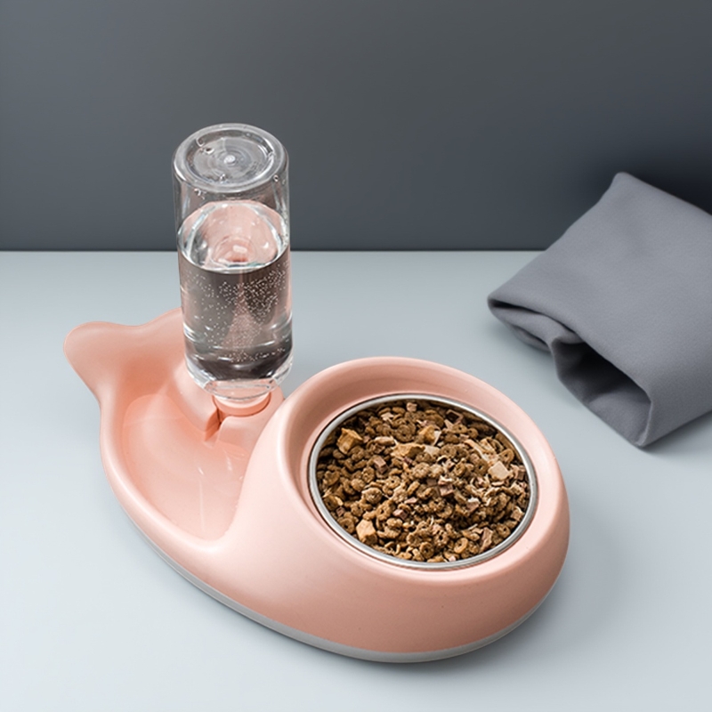 升级版不锈钢猫碗双碗猫咪自动喂水器喝水碗日常猫食盆防滑防打翻