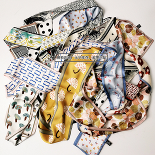 （精挑丝滑—两条包邮）复古百搭小丝巾绑头发带领巾绑包提手飘带