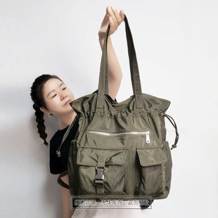 时尚 媲美千元 双肩包 防水尼龙布大托特包抽绳束口背包 单肩包