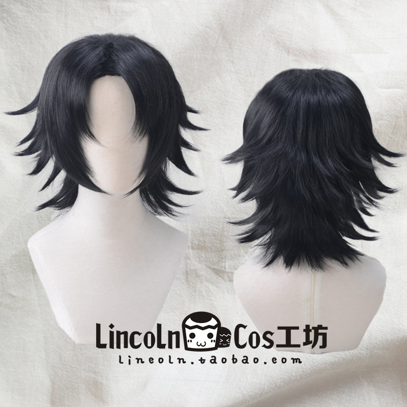 lincoln 声优rap企划ヒプノシスマイク 山田二郎 黑中分cos假发