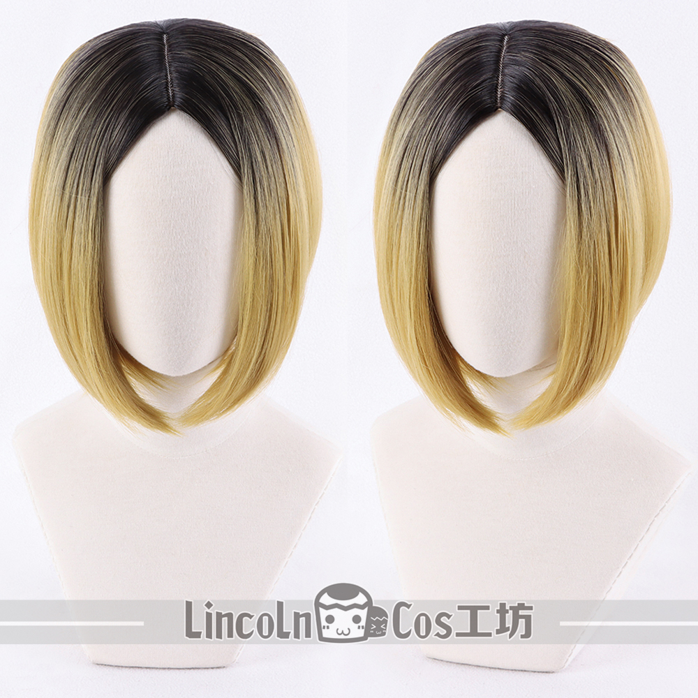 LINCOLN 排球少年 孤爪研磨 cosplay假发 染色头皮顶 染色渐变