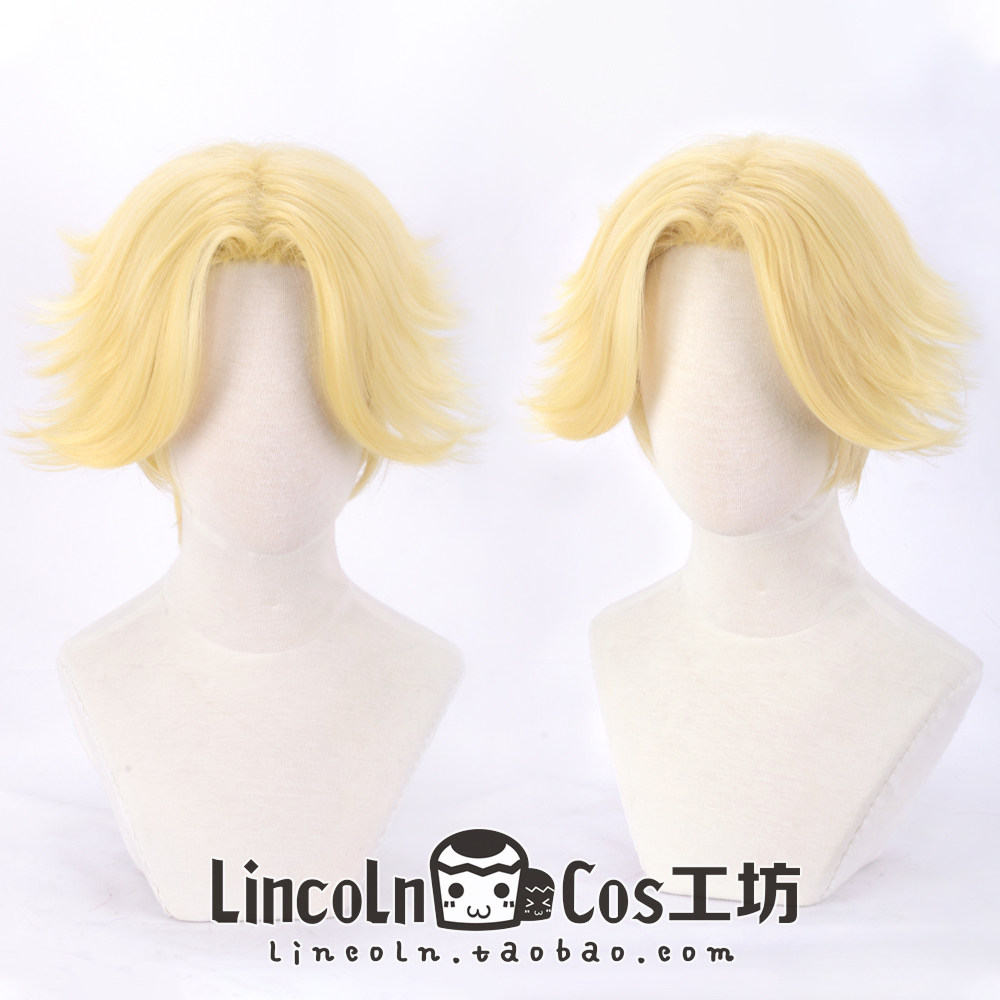 LINCOLN 东京卍复仇者 重生之道 乾青宗 cosplay假发黄色反翘短发