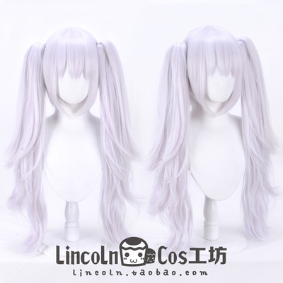 lincoln拉菲cos假发紫色蓬松马尾
