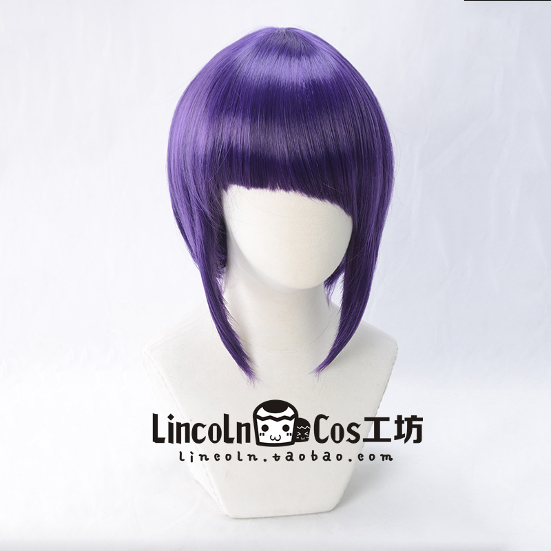 LINCOLN  耳郎响香 角色造型 cos假发 紫色斜刘海 COSPLAY假发