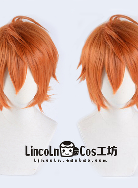 现货 D-grayman驱魔少年hallow拉比 橘红色反翘动漫cosplay假发