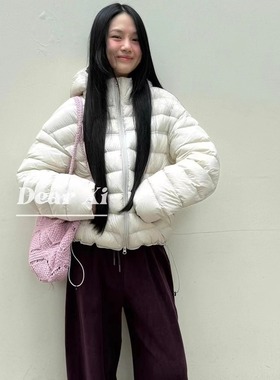 DEAR.XI 裹在云朵里 香芋色奶fufu 90%鸭绒保暖羽绒服外套 96709#