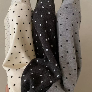 百搭休闲舒适亲肤感波点打底衫 太好搭配了 长袖 推荐 have