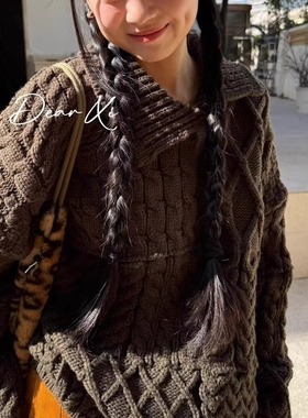 DEAR.XI hin厚实！节日氛围感 加厚复古韩系百搭翻领休闲感 8082#